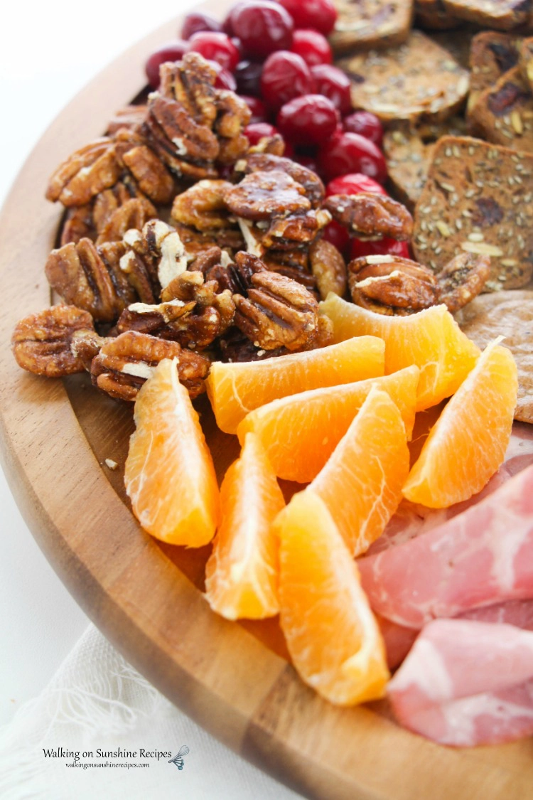 Fruit, Nuts and Cranberries on Cheese Board Platter