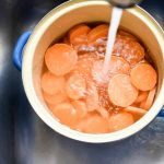 Cover the sweet potatoes with water in a large stock pot for Candied Sweet Potatoes Recipe