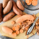 Peel Sweet Potatoes for Candied Sweet Potatoes Recipe