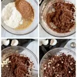 Add flour and chips to mixture for Double Chocolate Chip Cookies