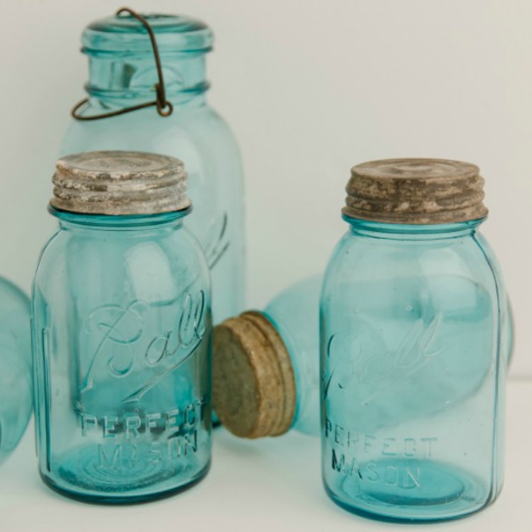 Blue Ball Mason Jars from WOS