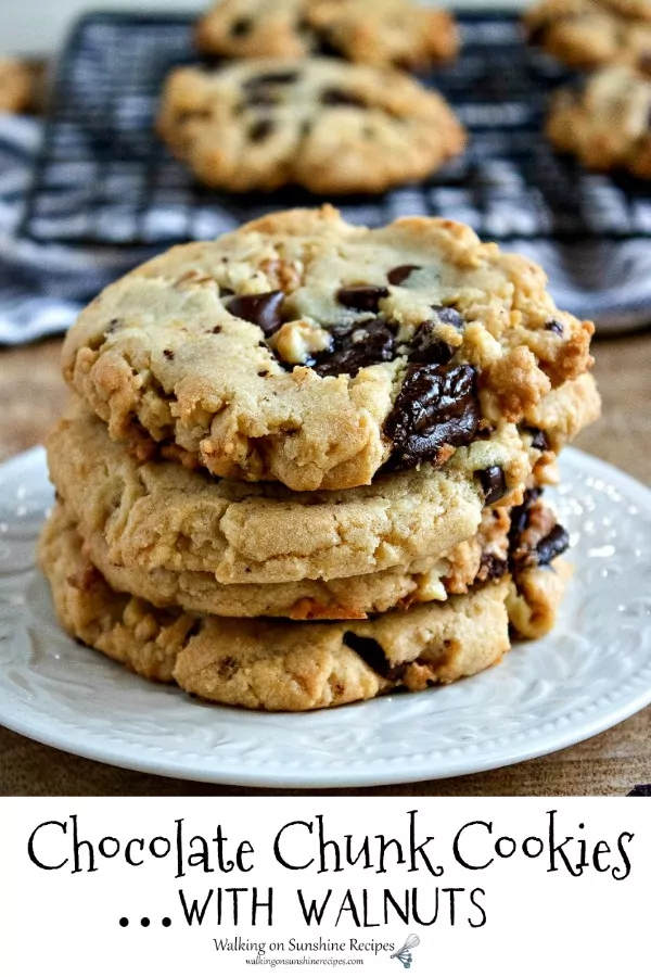 Chocolate Chunk Cookies with Walnuts for Walking on Sunshine Recipes