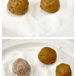 Gingersnap Cookie Balls in sugar