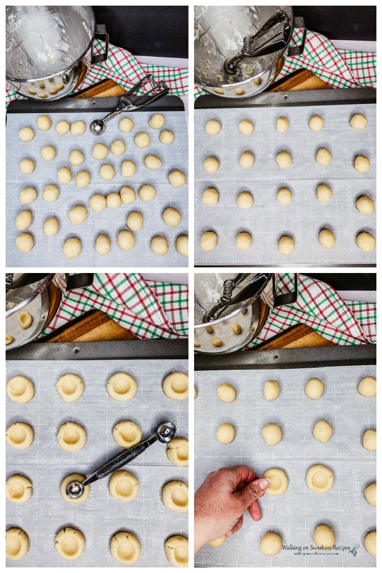 How to shape the Shortbread Thumbprint Cookies