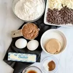 Ingredients for Double Chocolate Chip Cookies