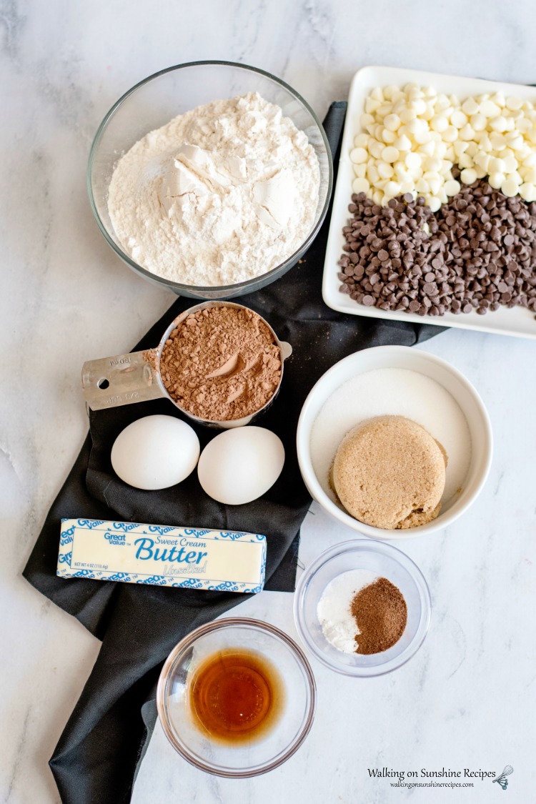 Ingredients for Double Chocolate Chip Cookies 