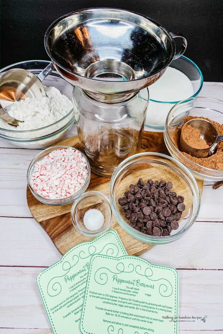 Peppermint Brownies in a Jar Walking on Sunshine