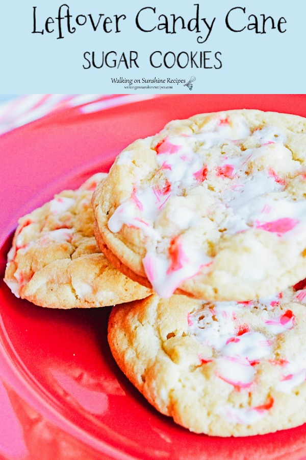Leftover Candy Cane Sugar Cookies with White Chocolate Chips from Walking on Sunshine Recipes 