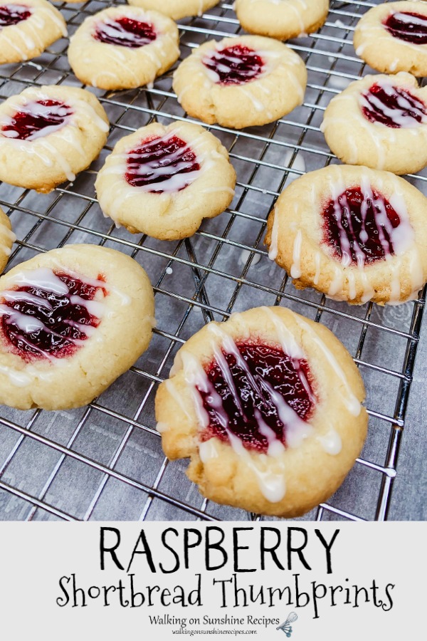 Raspberry Shortbread Thumbprint Cookies | Walking on Sunshine