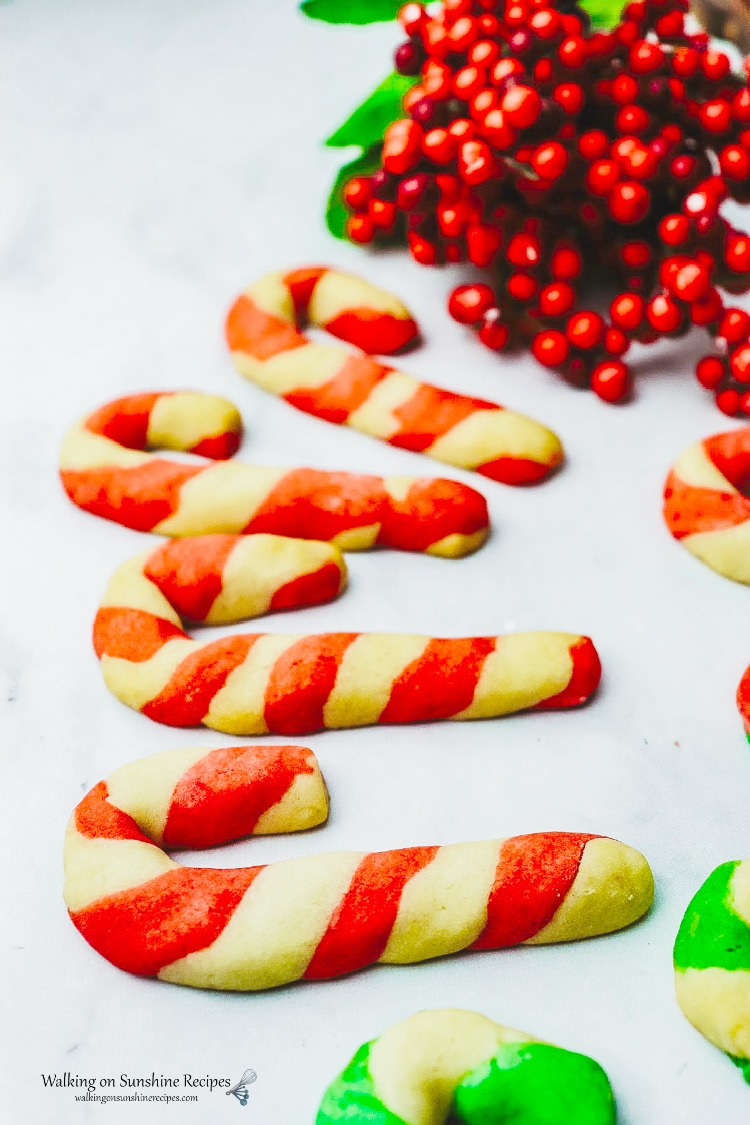 red and white candy cane cookies