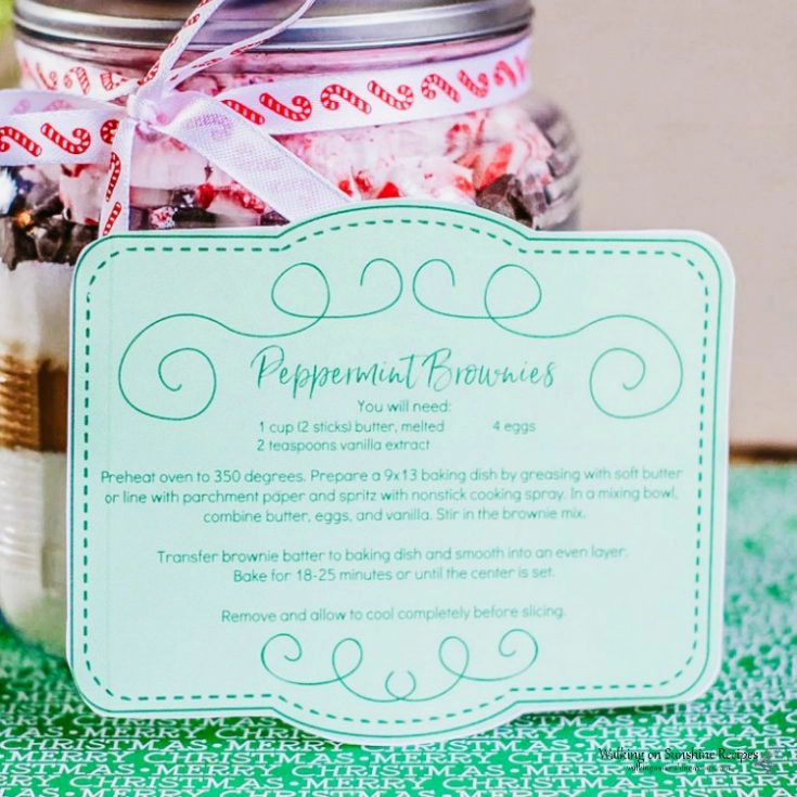 Homemade Peppermint Brownie Mix in a Gift Jar