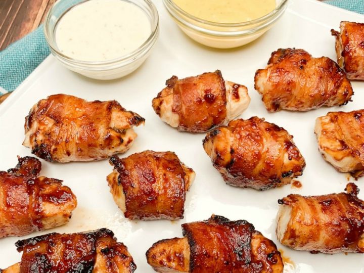 Air Fryer BBQ Chicken Wrapped in Bacon - Walking on Sunshine