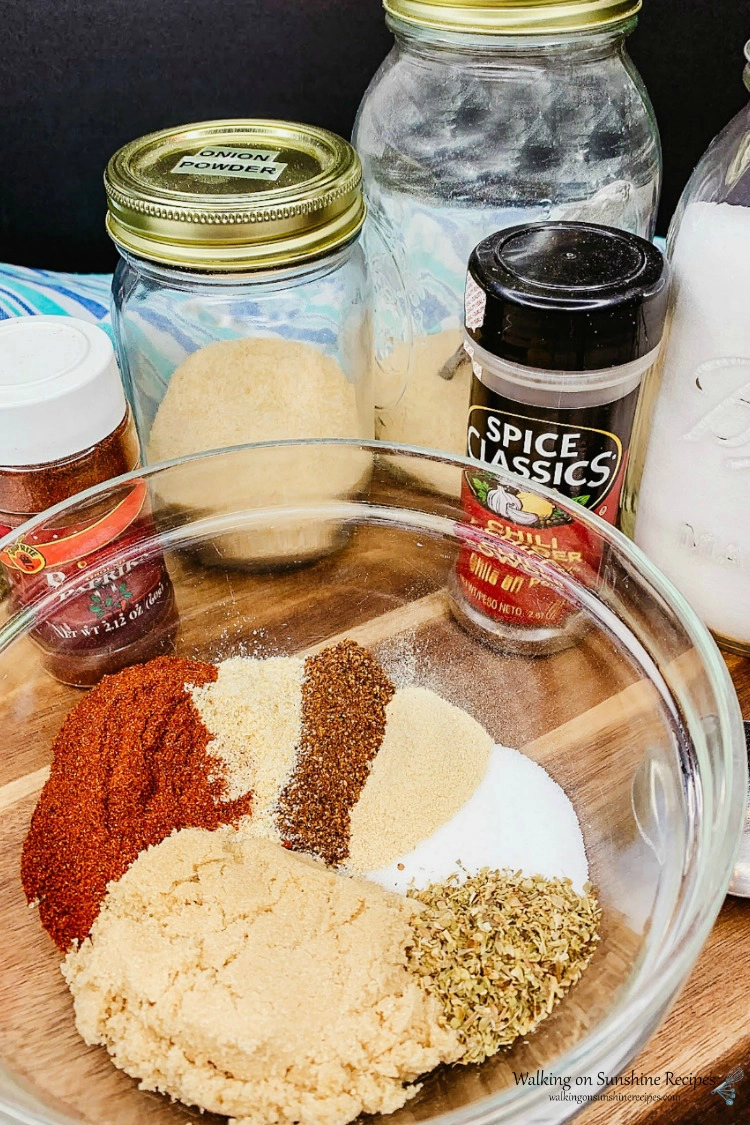 Ingredients for homemade rotisserie chicken rub from WOS