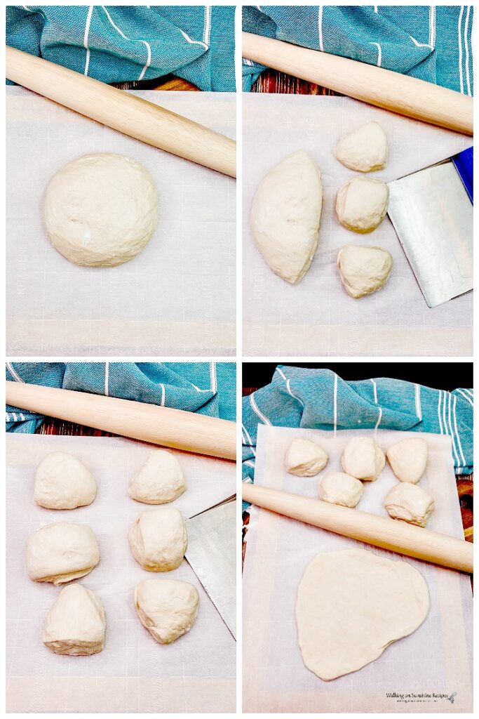 Rolling out dough for Flat Bread Recipe