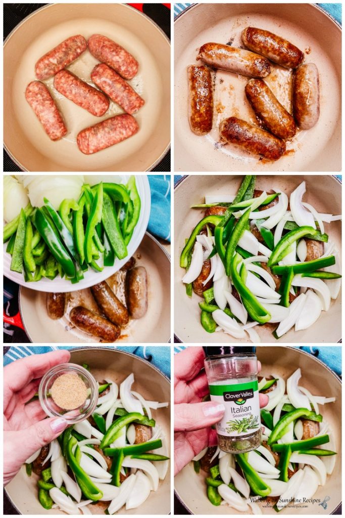Step-by-Step Procedure for making Sausage and Peppers