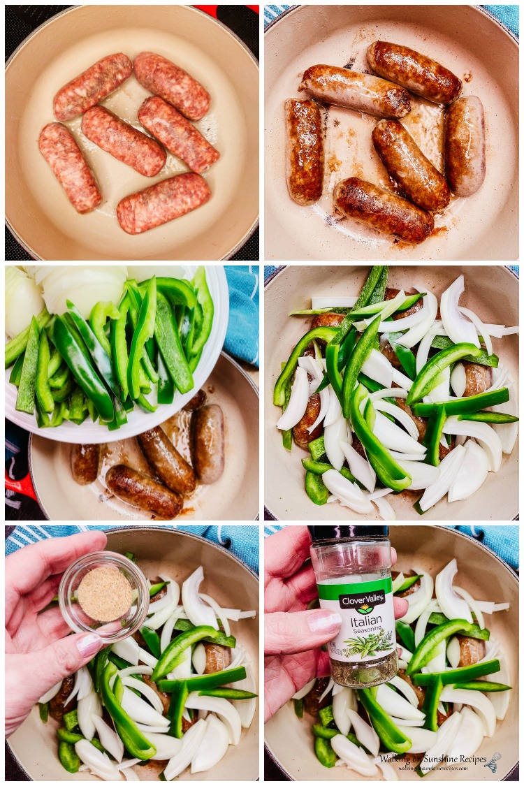Step-by-Step Procedure for making Sausage and Peppers