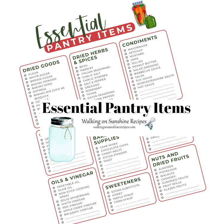 Essentials Pantry List