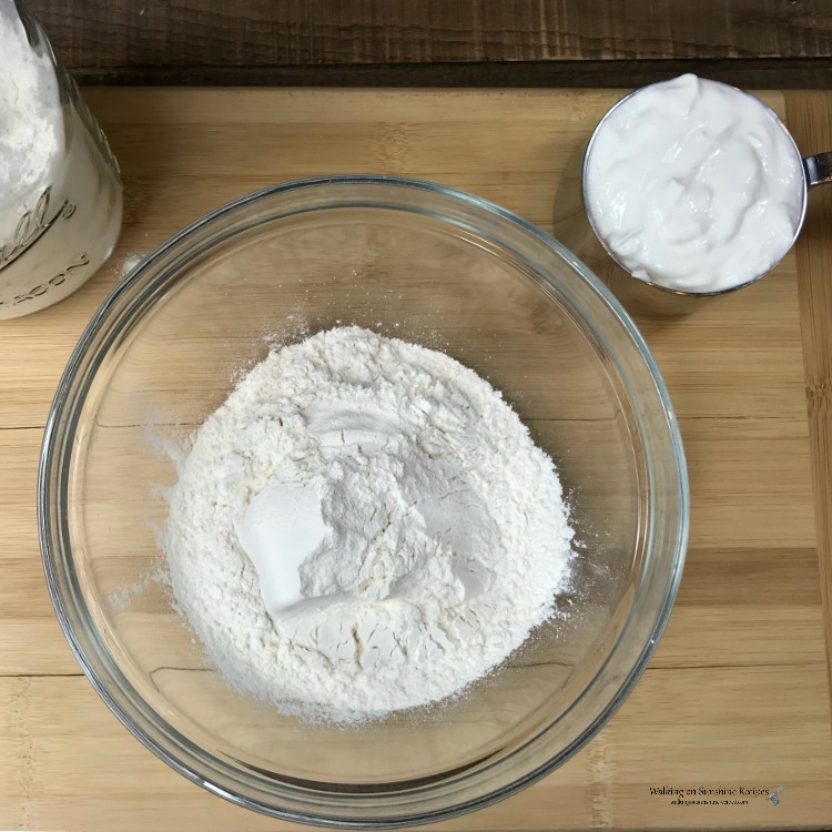 Self-rising flour and Greek yogurt. 