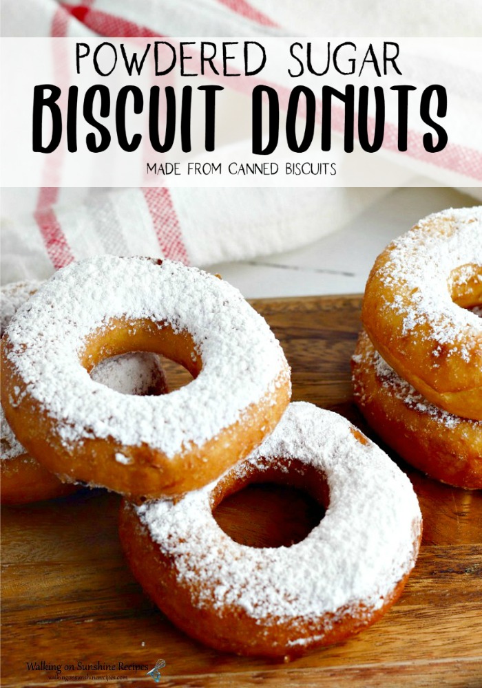 Powdered sugar biscuit donuts