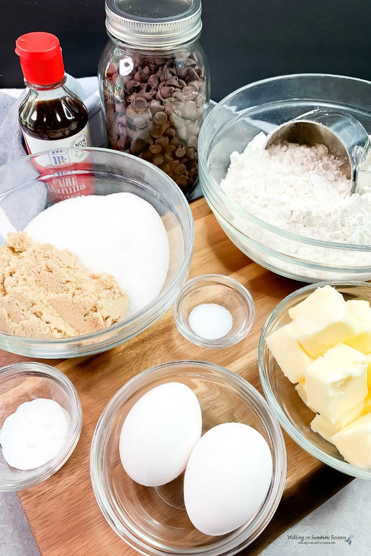 Ingredients for Chocolate Chip cookies