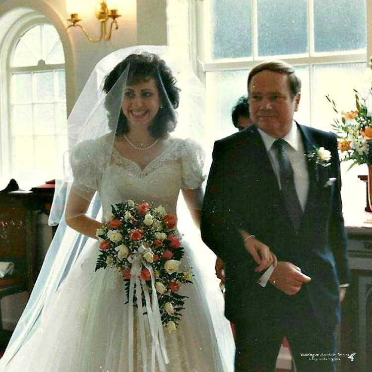 My father and me on my wedding day 1987.