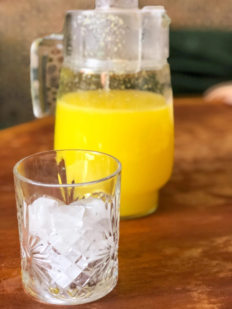 Blender Mint Orange Lemonade with Ice