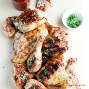 Grilled Barbecue Chicken Legs and Thighs - Walking On Sunshine Recipes