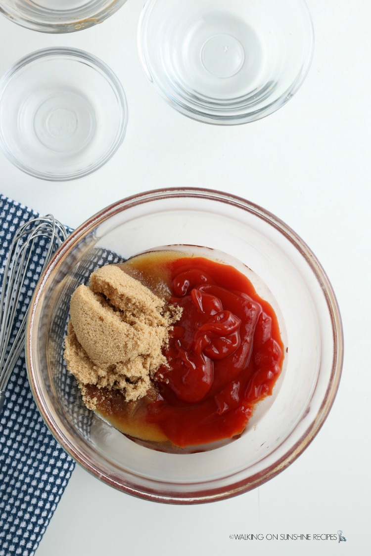 Combine ingredients for Homemade BBQ sauce in glass bowl