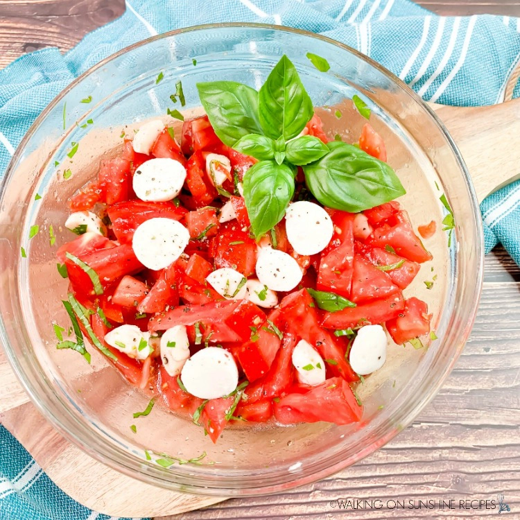 Fresh Tomato Salad in Glass Bowl FEATURED photo