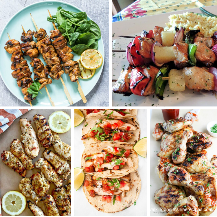 5 grilled chicken recipes for dinner this week.