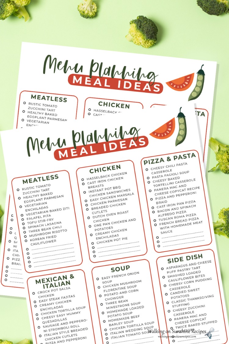 Menu Planning Ideas Family