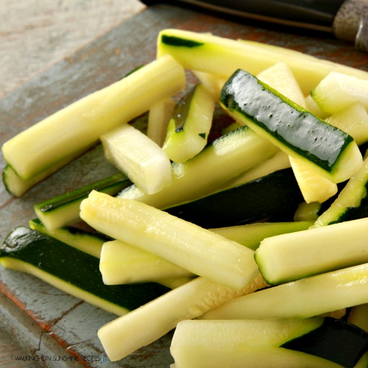 Zucchini sliced into sticks 