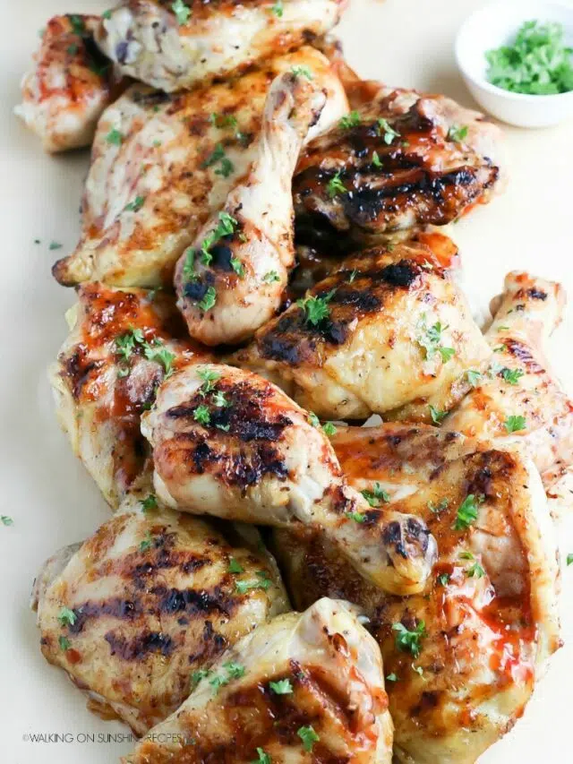 Grilled Barbecue Chicken Legs and Thighs Story