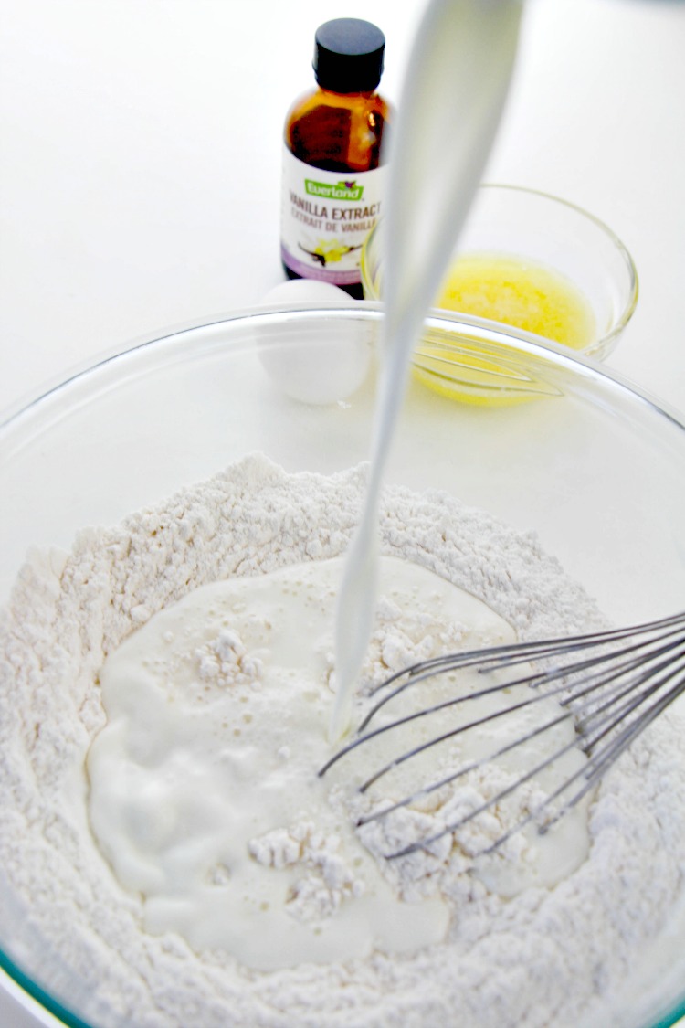 Add Buttermilk to Dry Pancake Mix Ingredients