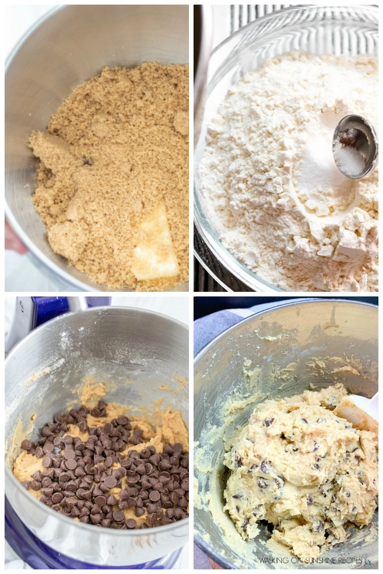 process photos for chocolate chip cookies. 