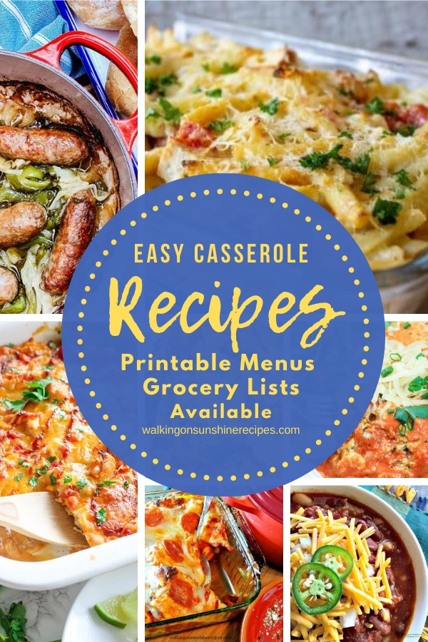 7 Easy Casserole Recipes | Walking on Sunshine Recipes