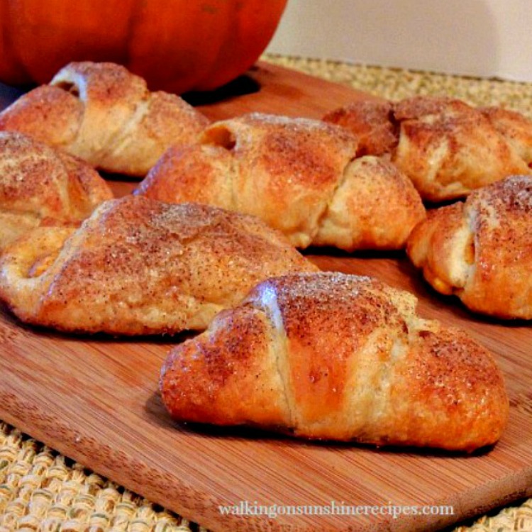 Pumpkin Crescents on cutting board