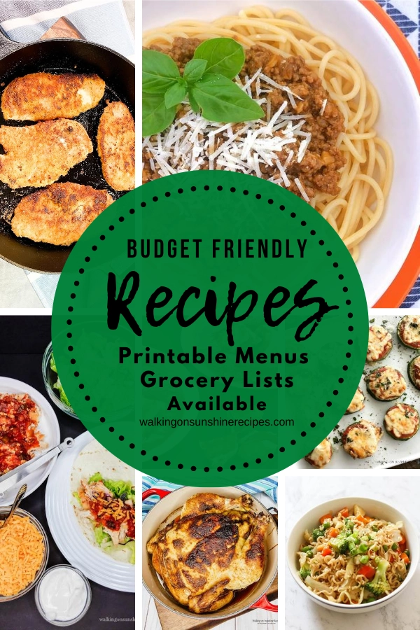 7 Budget Friendly Recipes featured for Weekly Meal Plan #1