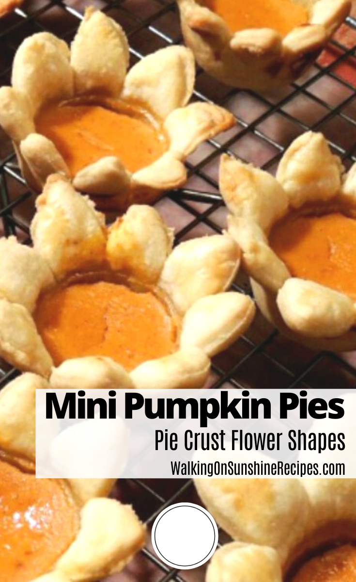 Mini Pumpkin Pie in Easy to Make Flower Shaped Pie Crust