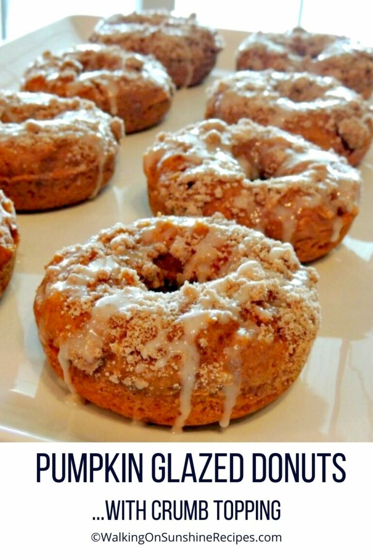 Pumpkin Glazed Donuts With Crumb Topping Walking On Sunshine
