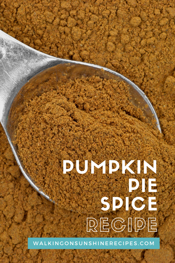 measuring spoon with pumpkin pie spice. 