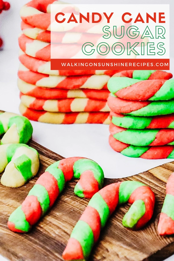 red, and green candy cane sugar cookies. 