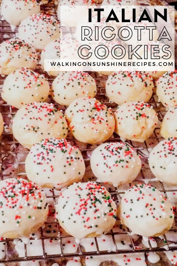Ricotta cookies with sweet glaze and colorful sprinkles.
