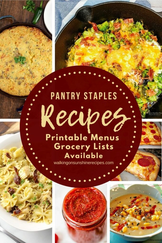 7 pantry staple recipes for dinner this week with meal plans, grocery lists and freezer lists available. 