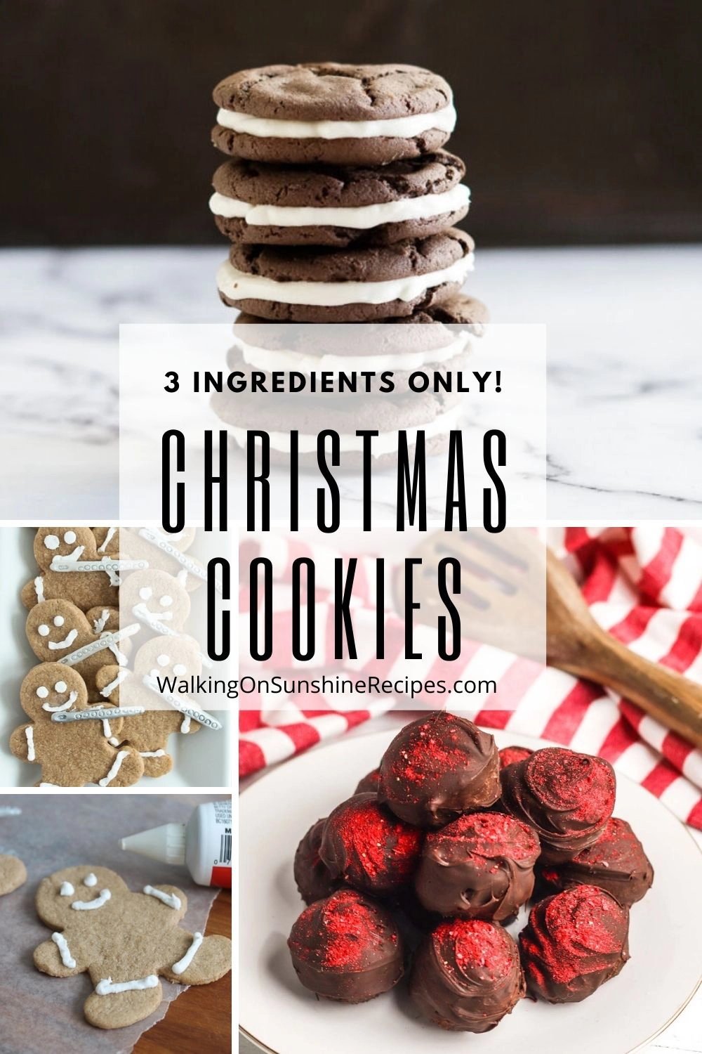 4 different recipes that only need 3 ingredients to bake and enjoy for the holidays. 