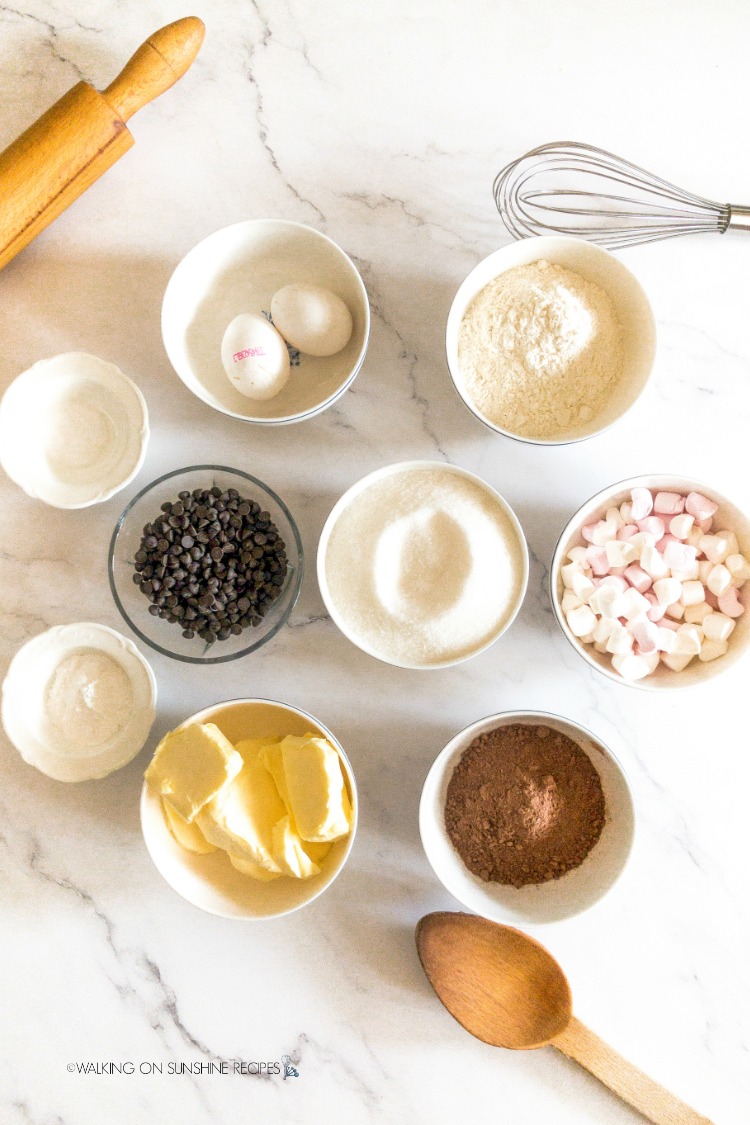 Ingredients for Chocolate Marshmallow Cookies