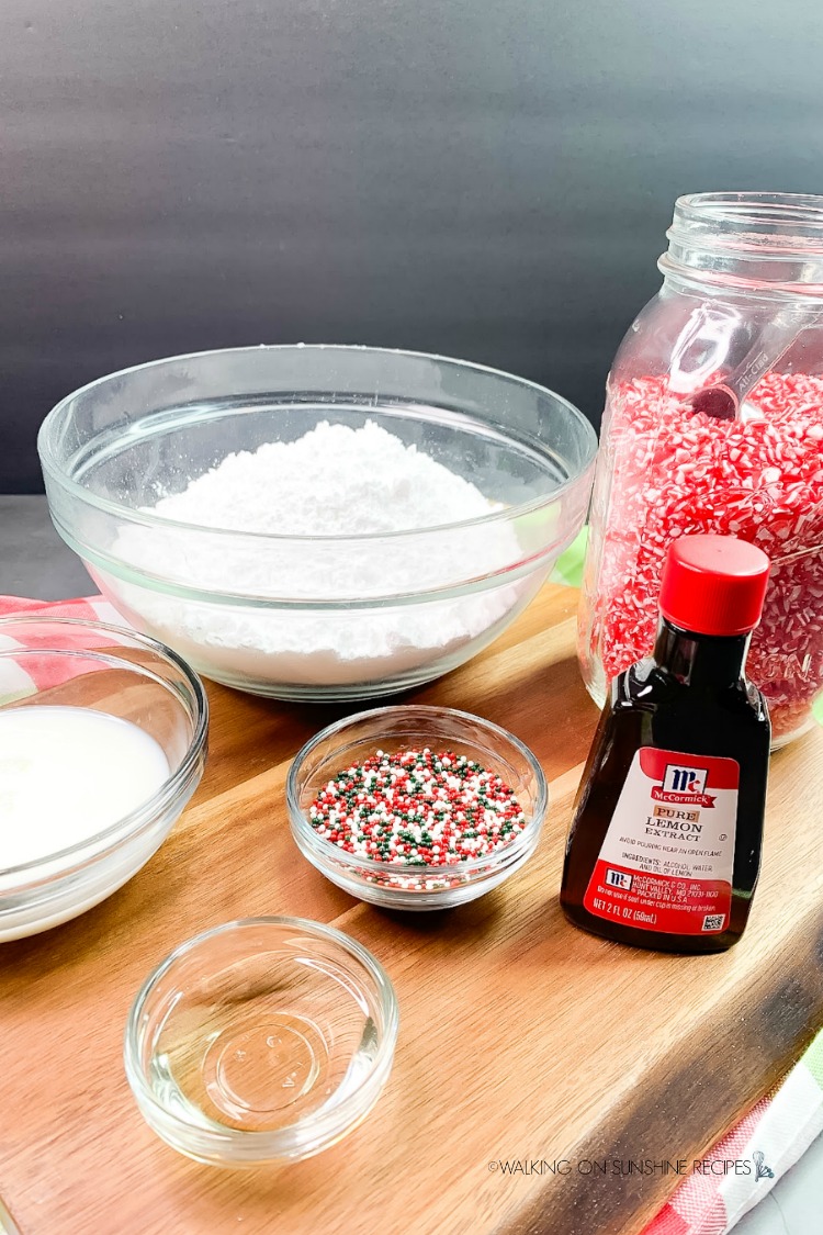 Ingredients for glaze for Best Italian Christmas Cookies