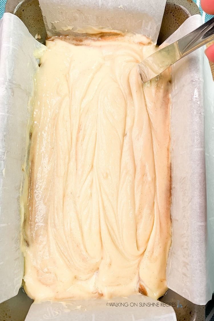 Run a knife throughout the batter to get the swirl effect. 