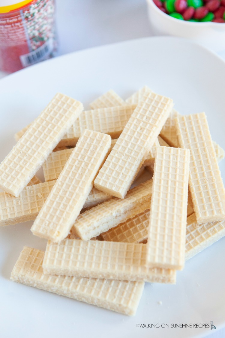 vanilla sugar wafer cookies to be used to make no bake Christmas cookies.