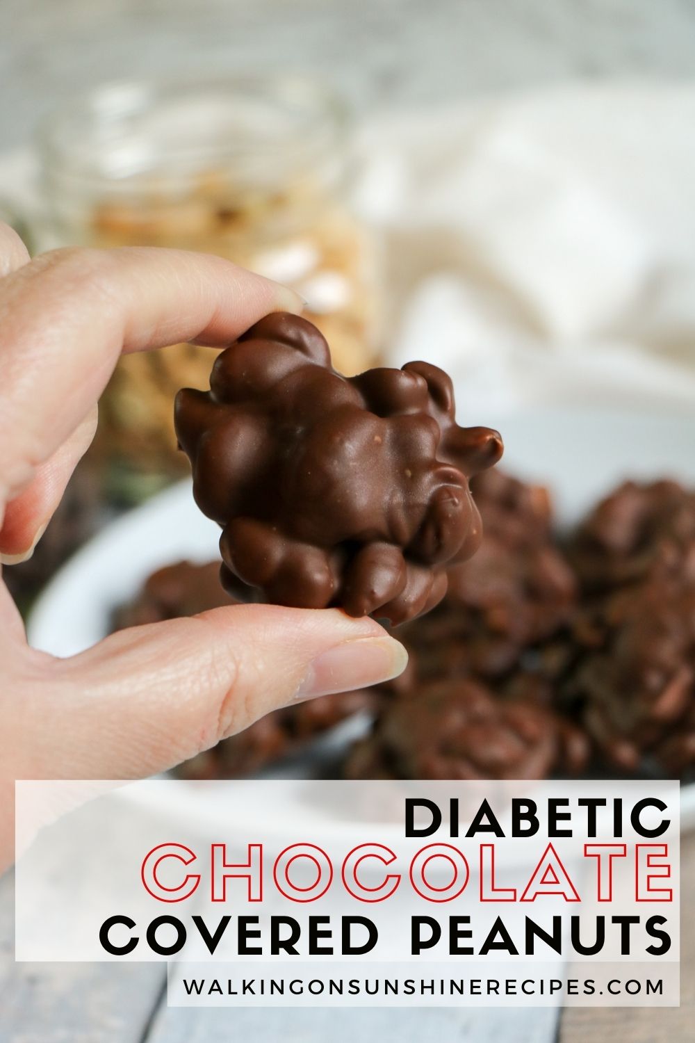 diabetic desserts - chocolate covered peanuts made with sugar free chocolate. 